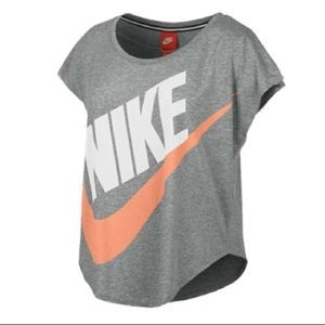 Nike signal loose t-shirt in grey and orange